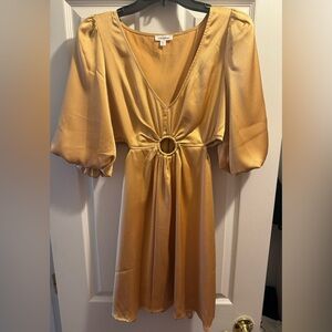 Mittoshop size m gold side cut out center cutout party dress